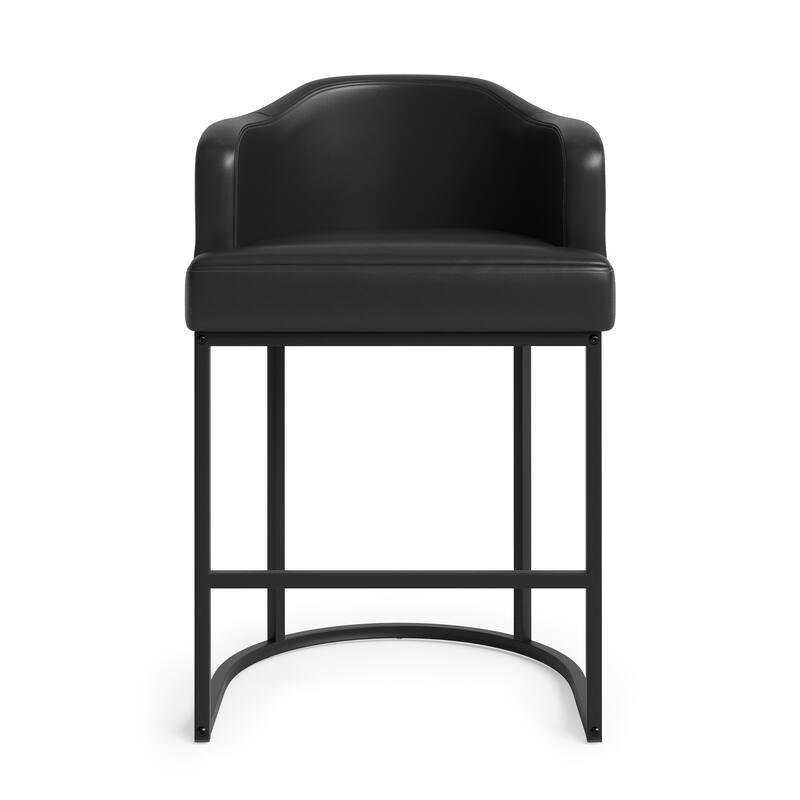 26.in Modern Set of 4 Barstool Fabric/Leather Upholstered Counter Height Stool with Metal Frame for Kitchen Island