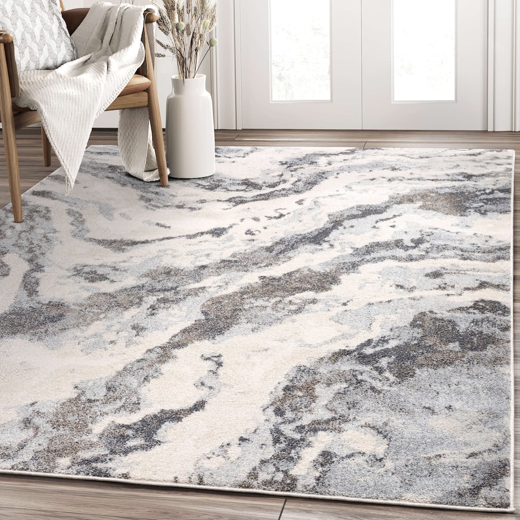 Abani Rugs Sahara SAH100A Greige Grey Abstract Mountain Area Rug