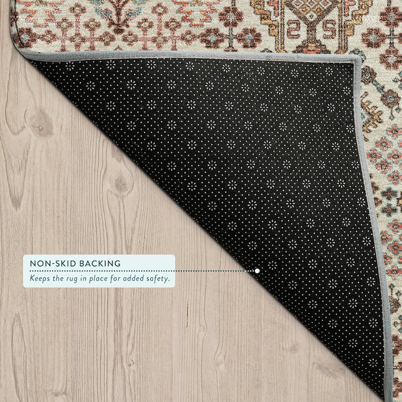 Machine Washable Indoor/ Outdoor Global Flory Chantille Rug