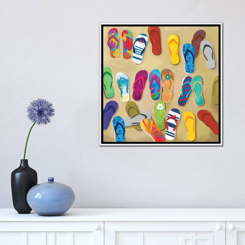 iCanvas "Flip Flops II" by Drako Fontaine Framed Canvas Print