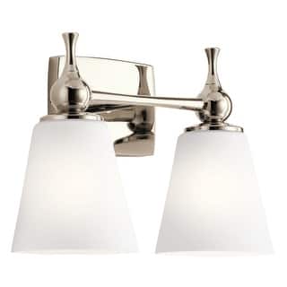 Kichler Cosabella 15 Inch 2 Light Vanity Light with Satin Etched Case Opal in Polished Nickel