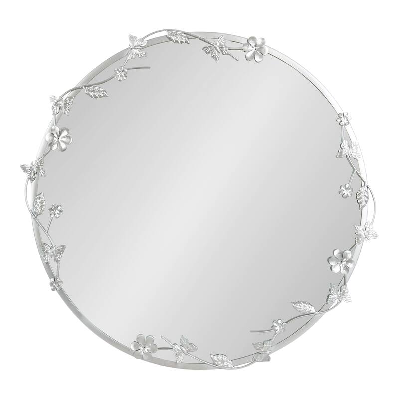 Kate and Laurel Rosella Floral Wall Mirror Metal
