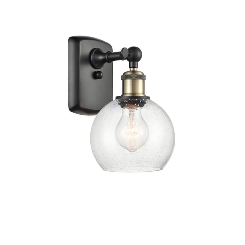 Innovations Lighting 516-1W-10-6 Athens Sconce Athens 10" Tall Wall - Black Antique Brass / Seedy