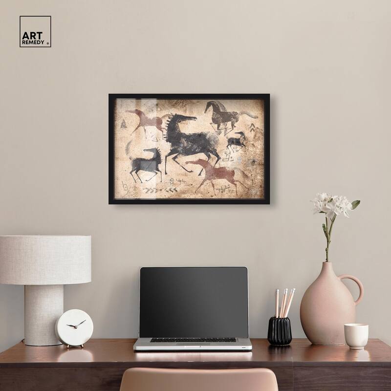 Cave Drawing Horses Shadowbox by Art Remedy