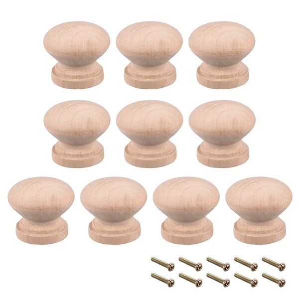 Round Pull Knob Handle 28mm Dia Traditional Cabinet Furniture Drawer 10pcs - 28mmx23mm(D*H)-10pcs
