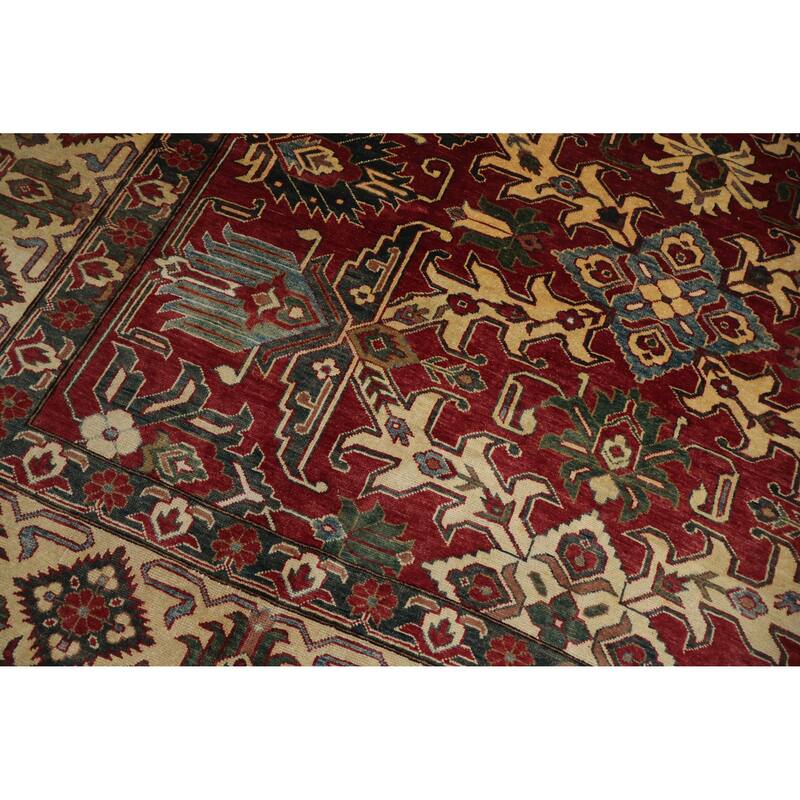 Hand Knotted Oriental 100% Wool Carpet Traditional Geometric Red Super Kazak Area Rug - 10' 8'' X 8' 0''