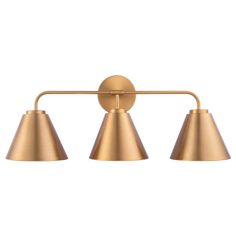Modern Loft Lantern 3-Light Gold Vanity Light - 25.4"L x 7"W x 10.5"H