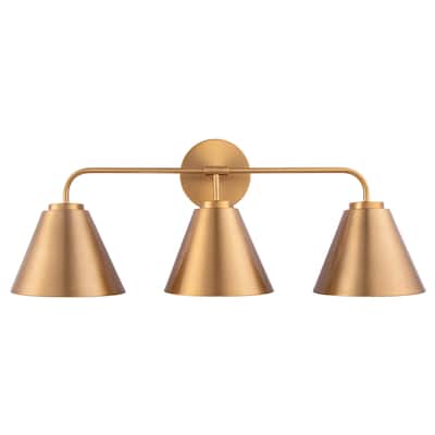 Modern Loft Lantern 3-Light Gold Vanity Light - 25.4"L x 7"W x 10.5"H