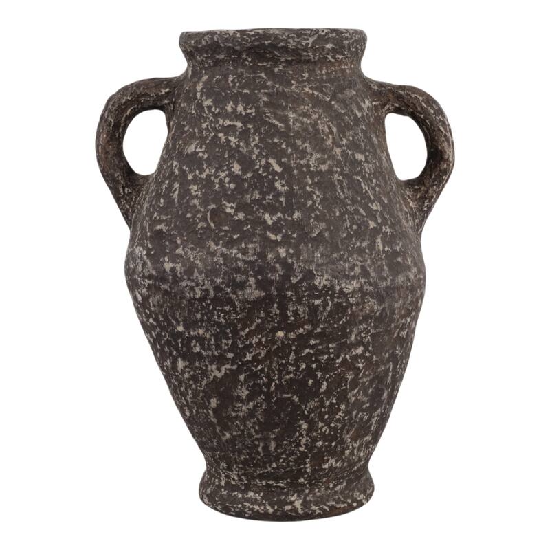 Pottery Paper Mache Vase Casual Mixed Material Handcrafted - Brown - 18.5" x 15.25" x 23.5"