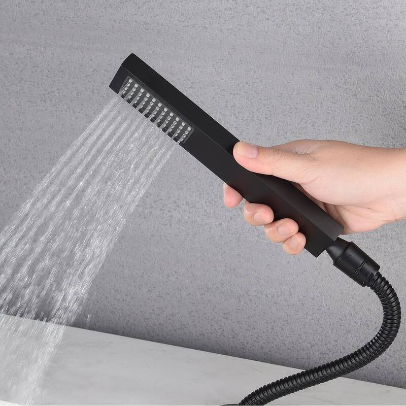 Waterfall Wall-mount Bath Tub Filler Faucet with Handheld Shower matte ...