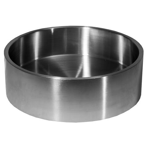 Round 15.75-in Stainless Steel Sink with Rim in Silver with Drain