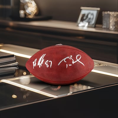 Tom Brady and Rob Gronkowski Signed Official NFL Football