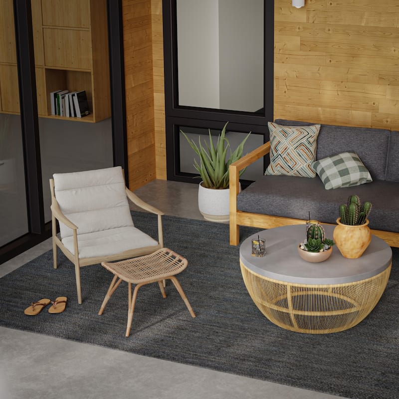 Alora Decor Zenon Tone on Tone Solid Jute Area Rug