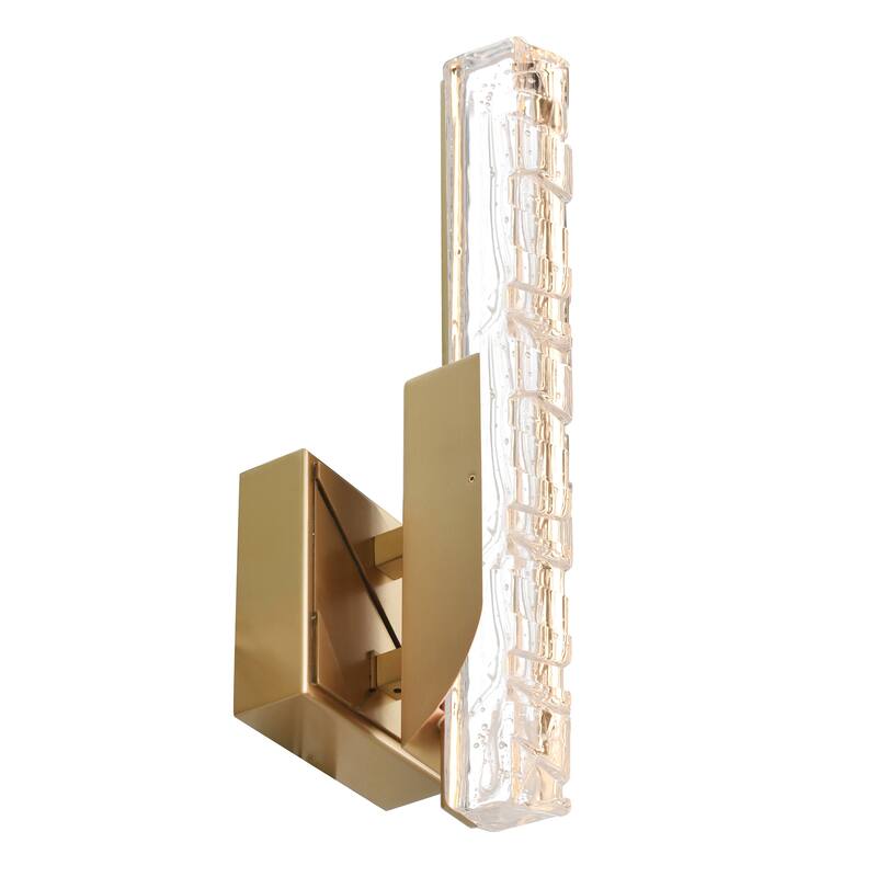 Valira Integrated LED Brass Wall Light with Handcrafted Glass