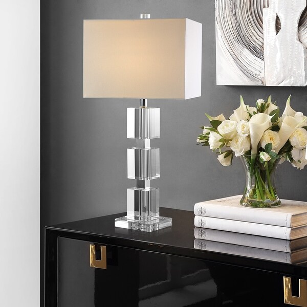 glass cube table lamp