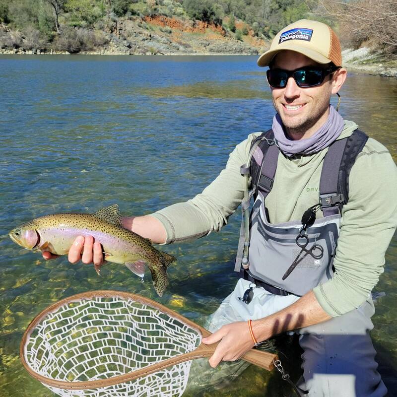 Fly Fishing Net for Trout, Fly Fishing Landing Net, Wooden Handle Catch and Release Fish Net