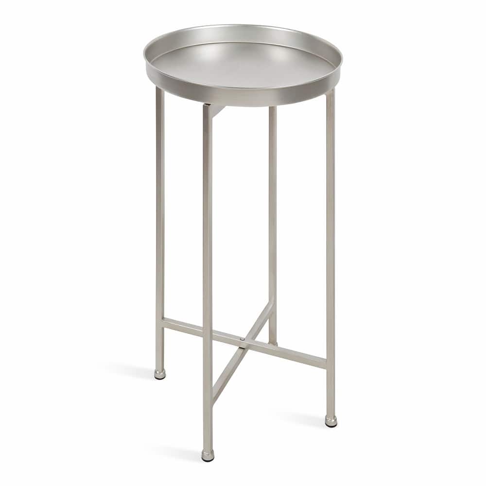 Kate and Laurel Celia Round Foldable Metal Accent Table - 14x14x26