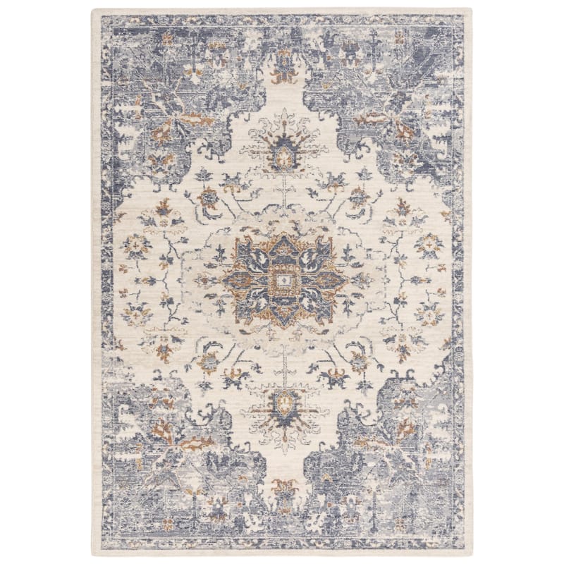 Alora Decor Sage Traditional Floral Medallion Wool Area Rug - 10' x 13' - Ivory
