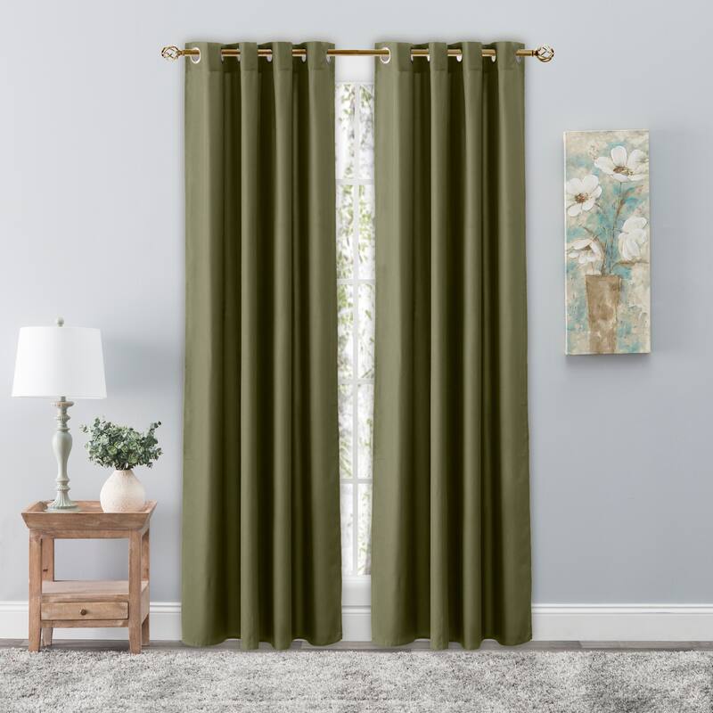Copper Grove Rushtons Grommet Curtain Panel - 55 x 63 - Spanish Moss