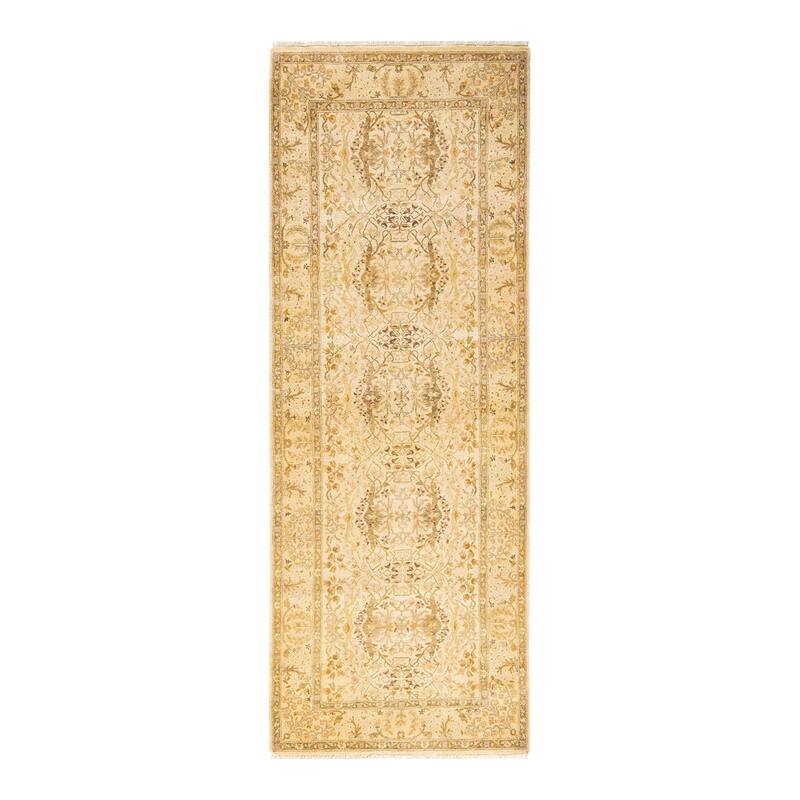 Overton Handknotted Wool Traditional Oriental Ivory Runner - Ivory - Runner