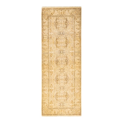 Overton Handknotted Wool Traditional Oriental Ivory Runner