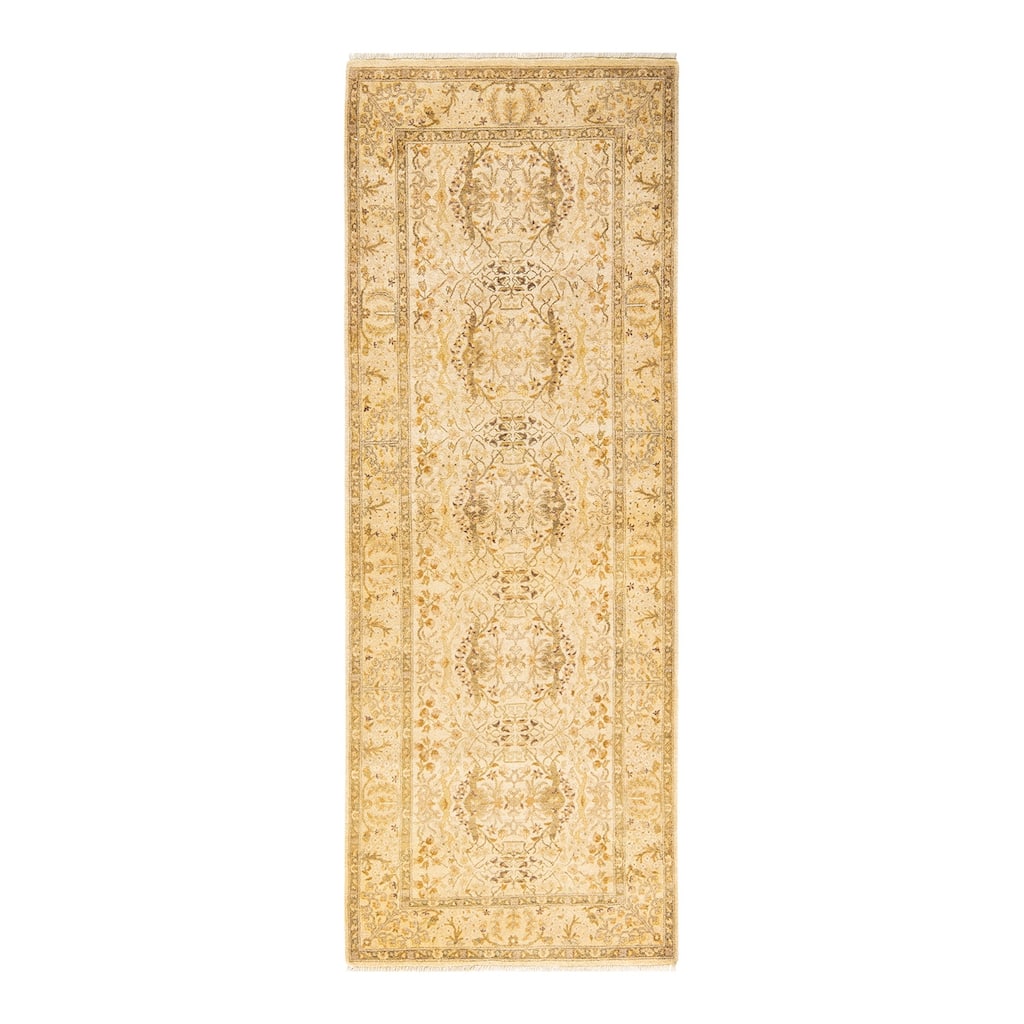 Overton Handknotted Wool Traditional Oriental Ivory Runner