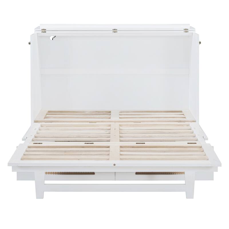 Modern Murphy Bed with Drawer, USB Ports, and Outlets