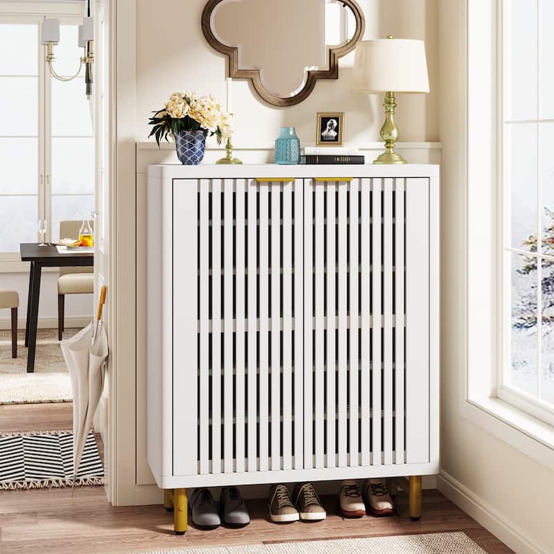 24 Pairs Shoe Storage Cabinet with Door for Entryway Living Room
