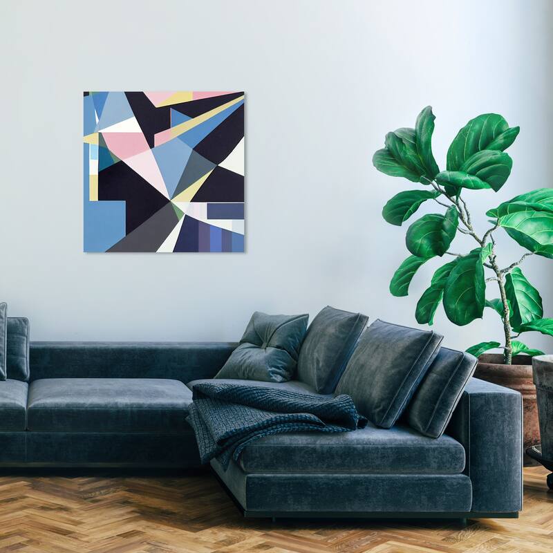 Wynwood Studio Abstract Geometric Game Blue and Modern & Contemporary Wall Art Canvas Print - 30 x 30