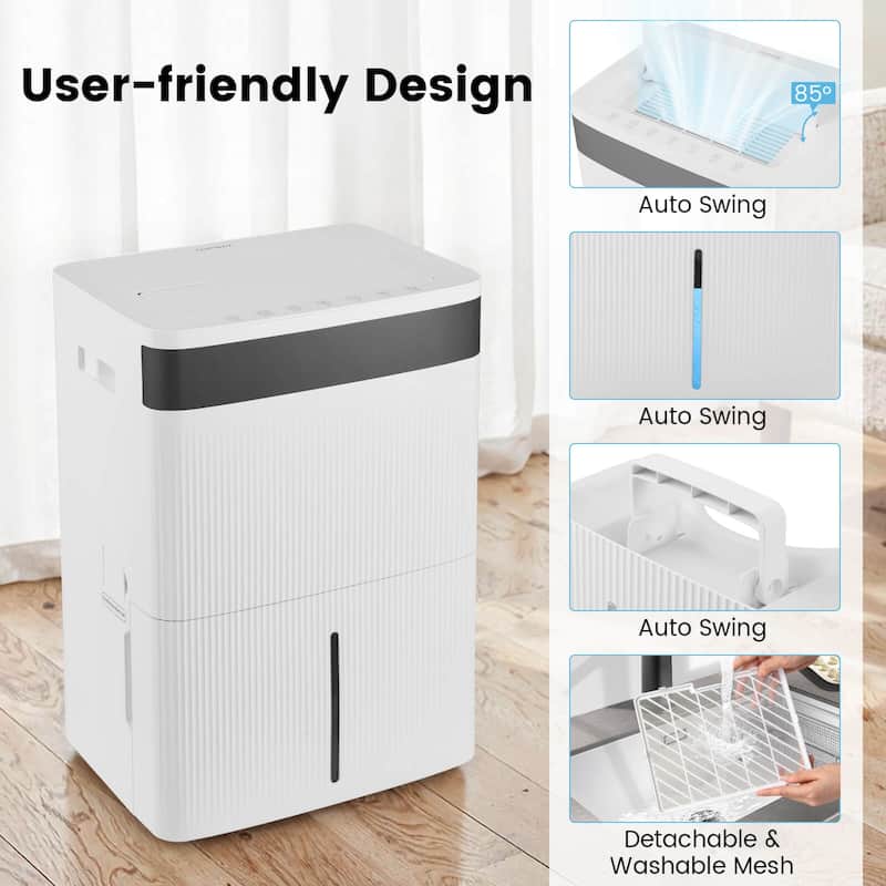 Costway 74 Pints Dehumidifier for Home 4500 Sq.Ft Dehumidifier with - See Details