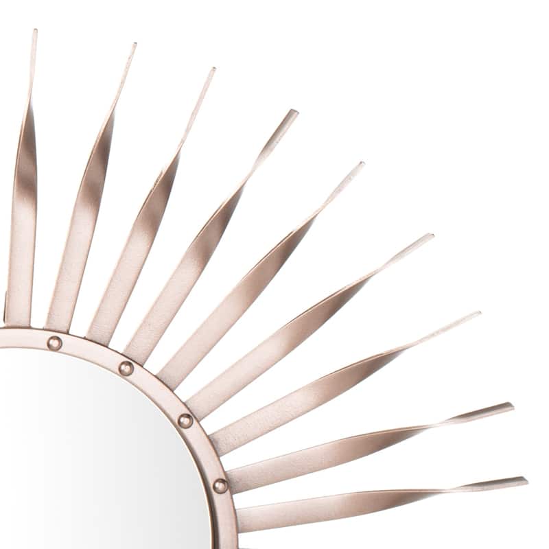 SAFAVIEH Marlene 28-inch Rose/Gold Sunburst Round Mirror - 28.3" W x 1" L x 28.3" H