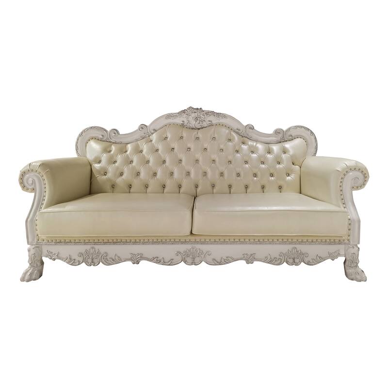 Adison Pear White and Bone White Sofa with 4-Pillow