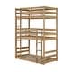 preview thumbnail 20 of 19, Rubber Wood Triple Bunk Bed with Two Built-in Ladders