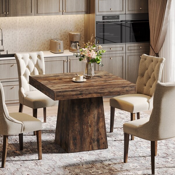 31.5-Inch Square Dining Table for 4, Farmhouse Kitchen Table
