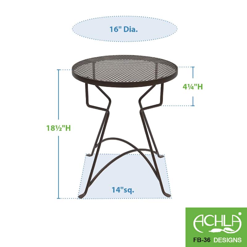 Achla Designs 18.5" H Round Roman Bronze Wrought Iron Capri Plant Stand, Powder Coated Finish