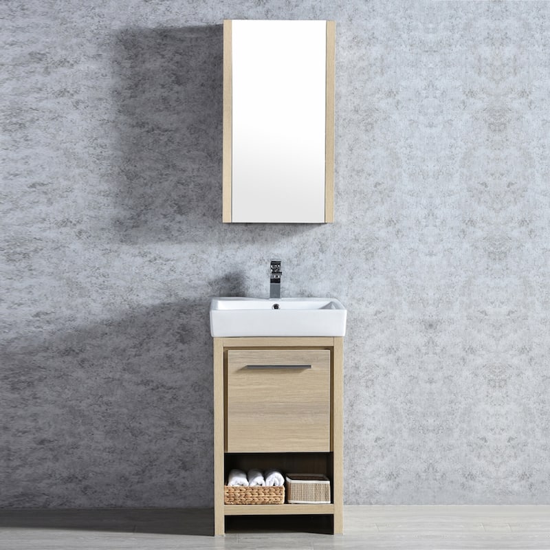 Solid Wood Bathroom Vanity with Mirror Medicine Cabinet
