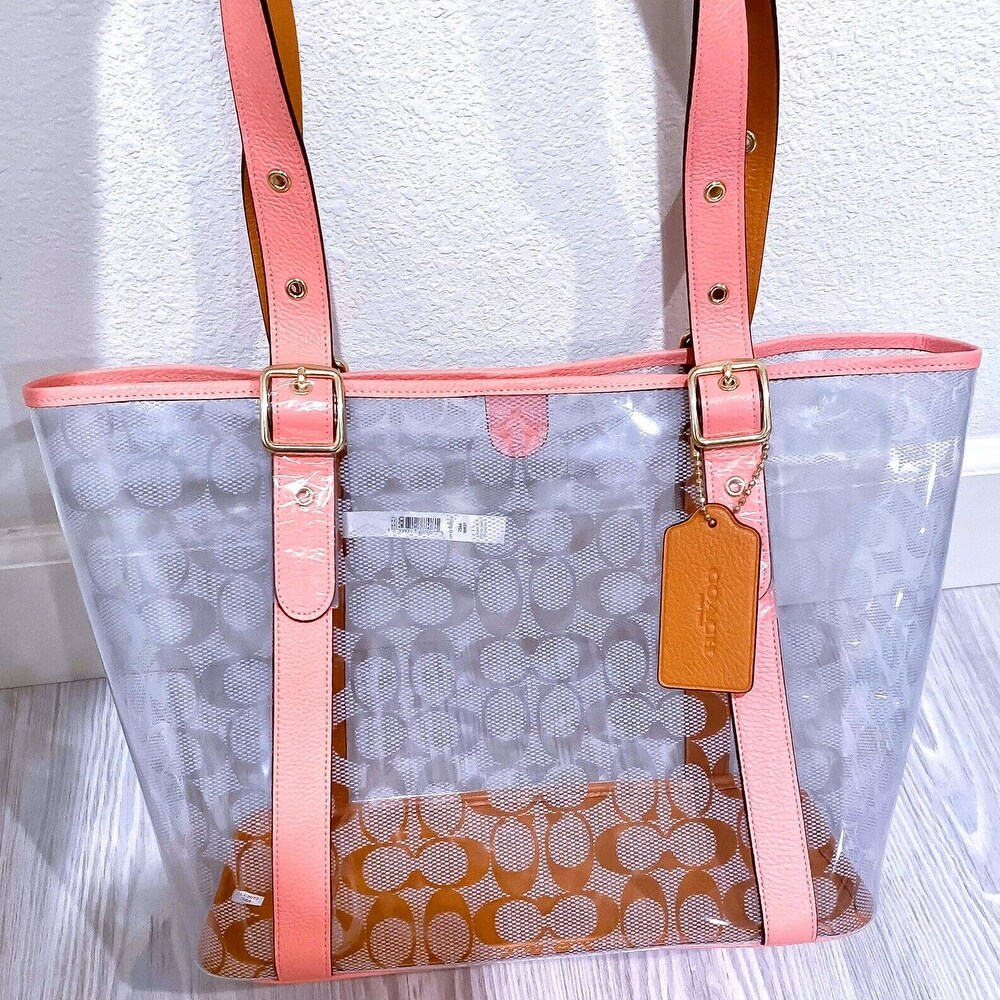 coach clear canvas tote