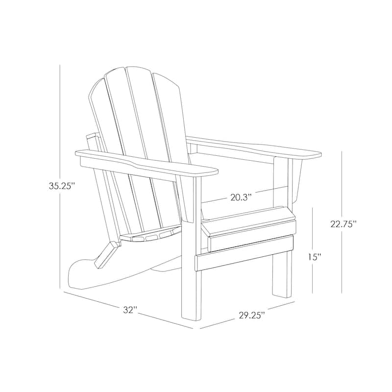 POLYTRENDS Laguna Folding Poly Eco-Friendly All Weather Outdoor Adirondack Chair