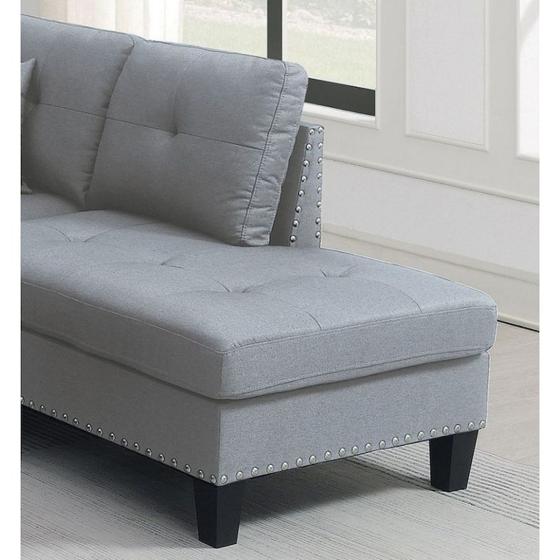 Living Room Furniture 3-PCS Sectional Sofa Set LAF Sofa RAF Chaise And Storage Ottoman