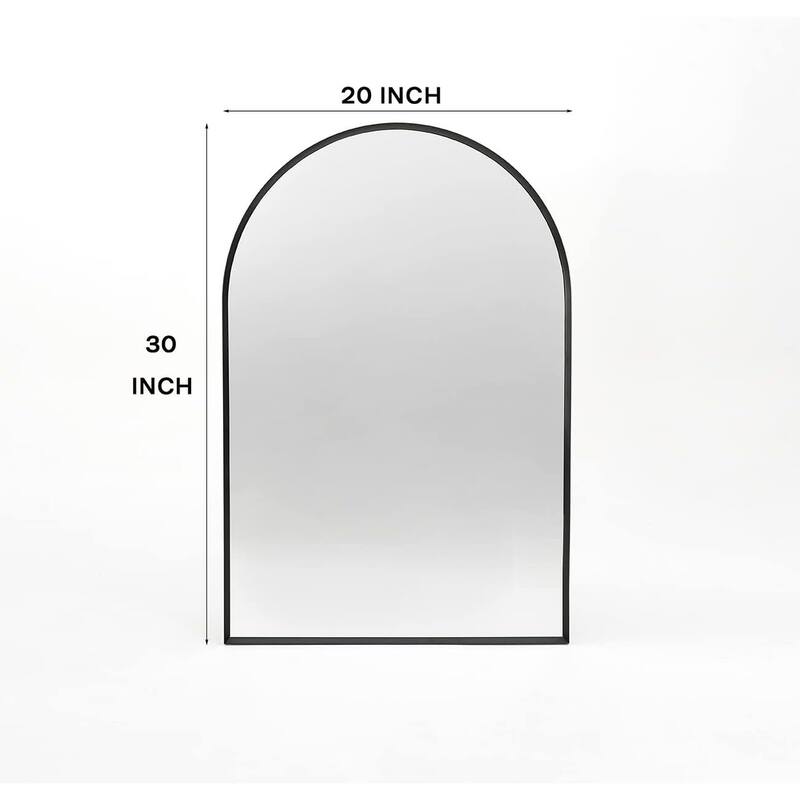 24x32 Inch Metal Framed Arched Bathrrom Mirror For Wall