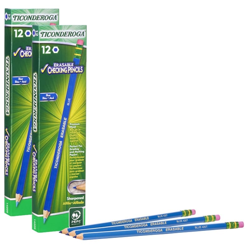 Erasable Colored Pencils™, Blue, 12 Per Pack, 2 Packs