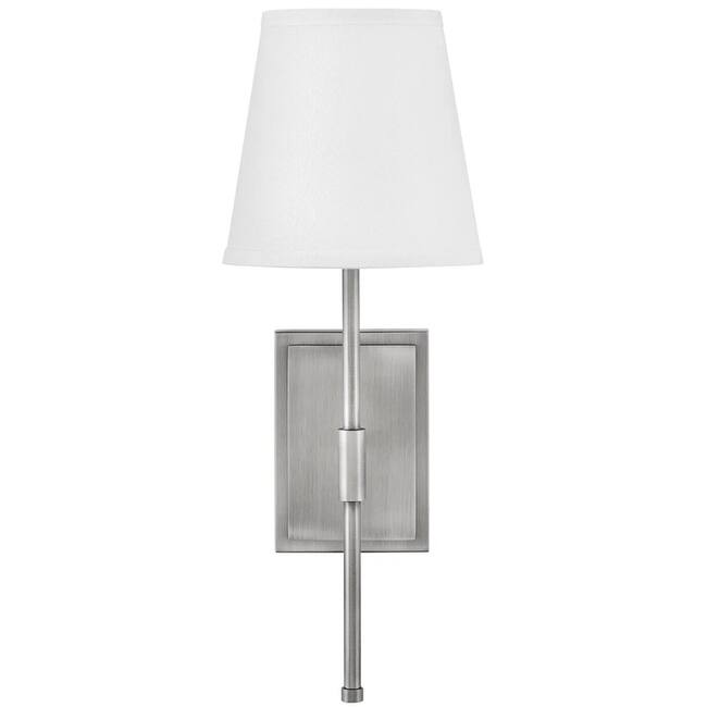 Lark 83770 Beale 19" Tall Hardwired Wall Sconce with White Linen Shade
