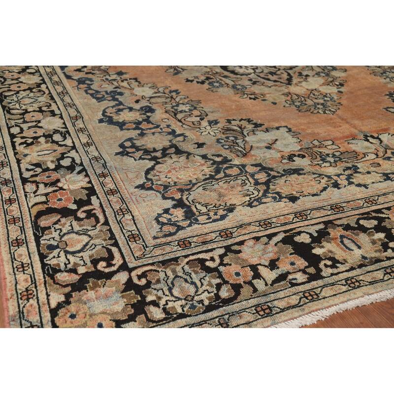 Floral Mahal Antique Persian Area Rug Hand-Knotted Wool Carpet - 9'1" x 12'2"