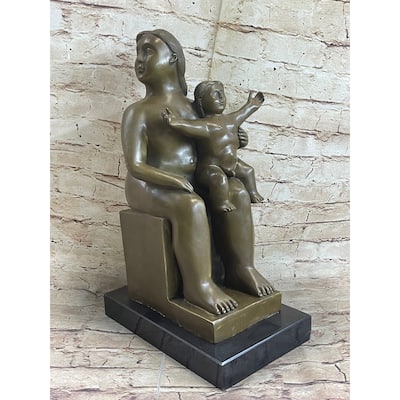 Fernando Botero Mother And Child Clic Museum Quality Artwork Bronze Sculpture