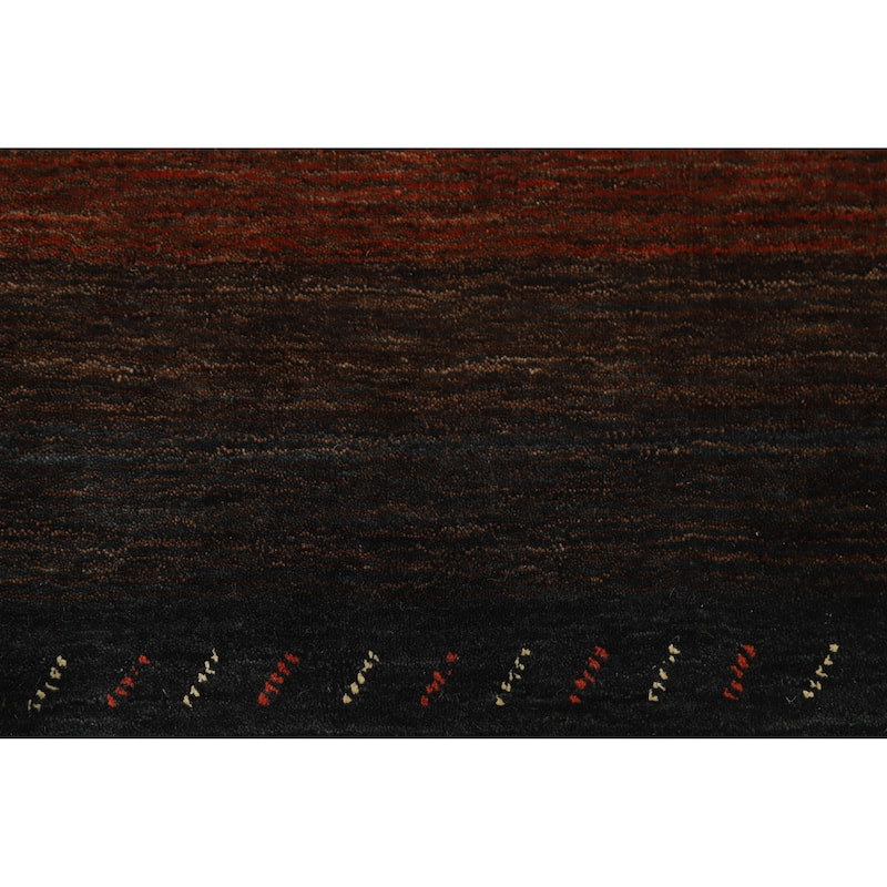 Hand Knotted Oriental 100% Wool Carpet Tribal Stripe Multi-Colored Gabbeh Area Rug - 7' 6'' X 5' 4''