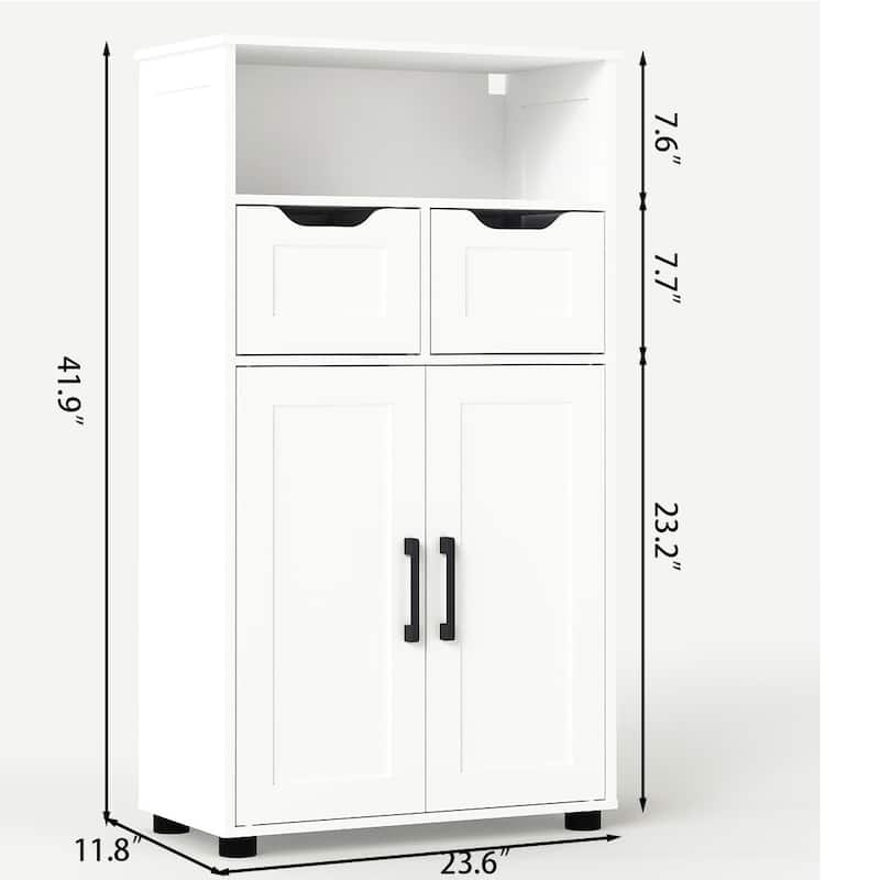 Farmhouse Storage Cabinet ,Versatile Double-Door Storage Cabinet with Adjustable Shelves