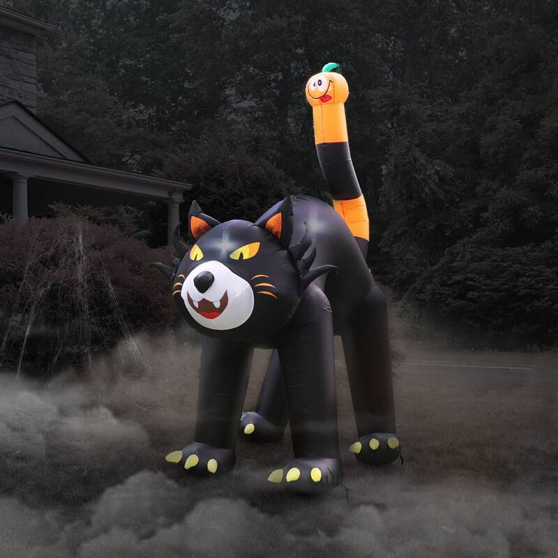 Haunted Hill Farm 10-Ft. Tall Pre-lit Inflatable Black Cat