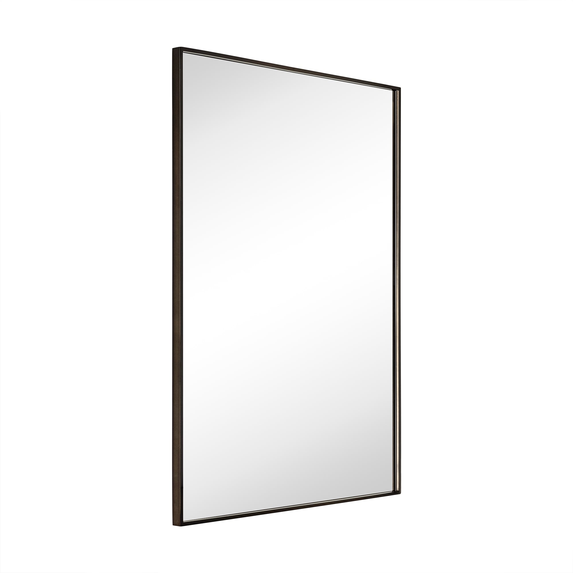 TEHOME Kessie Bathroom Vanity Mirror with Squared Corners, Rectangle Stainless Steel Metal Framed Mirror for Bathroom