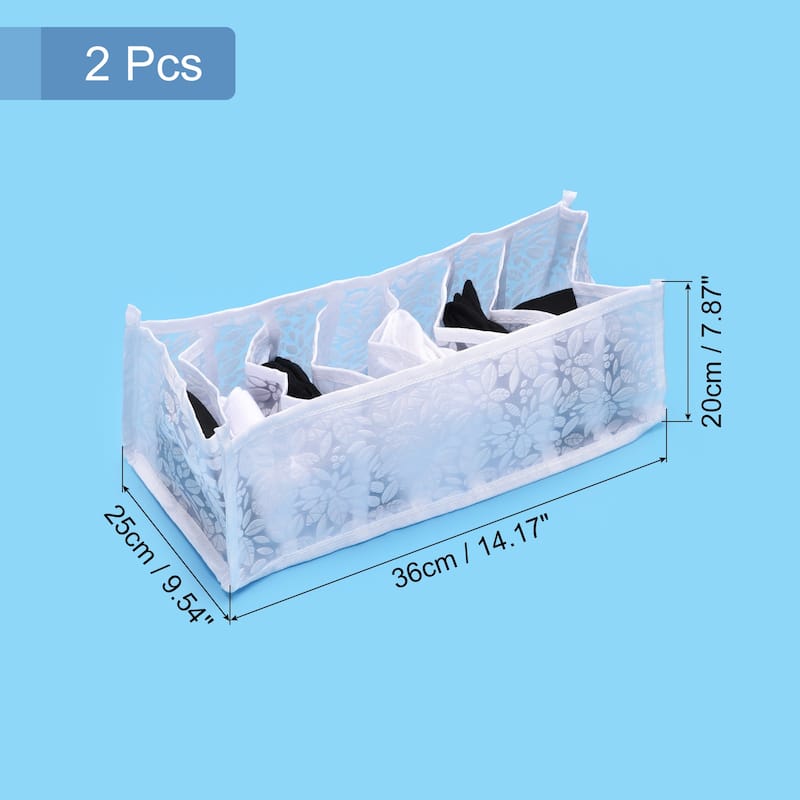 Wardrobe Clothes Organizer for Jeans, Closet Clothing Dividers - Flower White - 2pcs