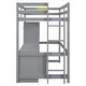 preview thumbnail 8 of 15, Gray Twin Size Twin Size Pine Wood Loft Bed with Wardrobe, Desk, and Storage Drawers